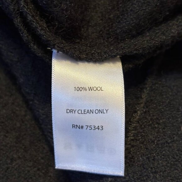 CYNTHIA ROWLEY BLACK COLOR (100% Wool) Coat with Snaps - 3x - Picture 10 of 16